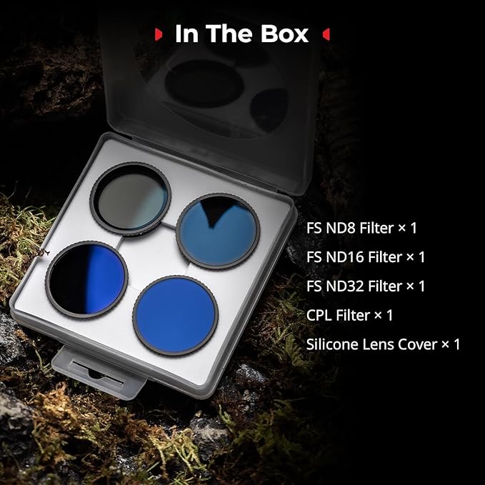 SmallRig ND Filter Kit for DJI Osmo Action 5 Pro/Action 4, 5 Pack CPL FS ND8 ND16 ND32 Snap-On Polarizing Neutral Density Filters & Lens Silicone Cover, HD Optical Glass/Multi-Coated Filters 5411