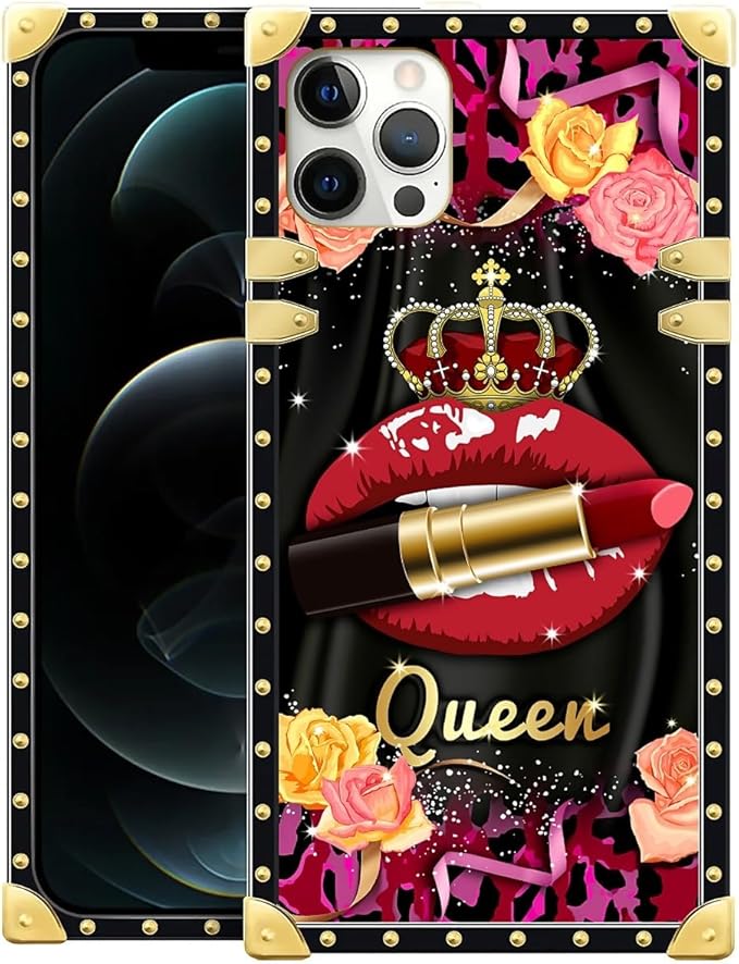 Compatible with iPhone 11 Pro Max Case, Queen Lip Crown Leopard Print Luxury Golden Decoration for Girl Women Soft TPU Shockproof Protective Hard PC Back for iPhone 11 Pro Max