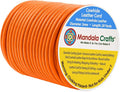Mandala Crafts Round Genuine Orange Leather Cord for Jewelry Making – 3mm Cowhide Leather Rope String Lace for Kumihimo – 20 Yards Cowhide Craft Cording Spool