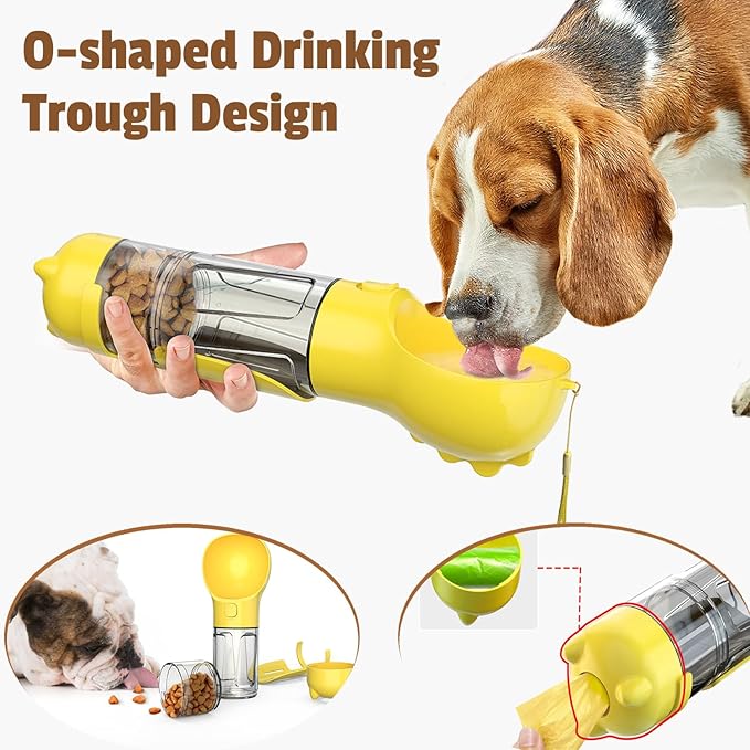 Portable Travel Water Collapsible Bowl Set Dispenser for Dog Walking Bag with Water Bottle Holder Small Size Dog 300ml