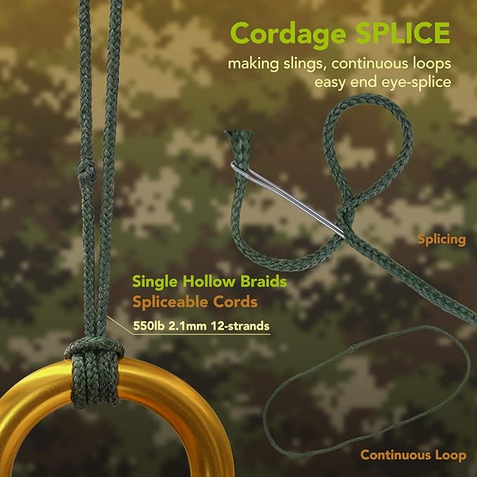 emma kites Camo Green, Red, Blue Braided Kevlar Cord 200Lb~1800Lb Abrasion/Flame Resistant Tactical Paracord, Trip Line, Cord Friction-Saw, Boot Laces, Survival Cord, Model Rocket Shock Cord