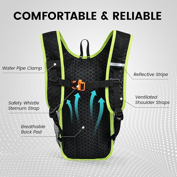 Nepest Kids Hydration Backpack, Mini Water Backpack with 1.5L Water Bladder for Hiking Cycling Running