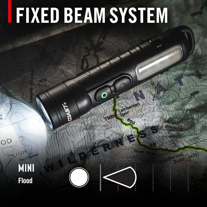 Coast KL35R 600 Lumen Rechargeable LED Pocket Flashlight with RED Light