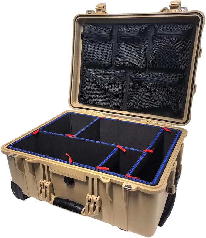 LAFENLIN DIY Divider System for Pelican 1560 Case [No Mess, Secure Gear] - Custom U-Clip Organizer for Photographers, Tactical & Field Tool Kits, Red Pull Tabs, Case Not Included
