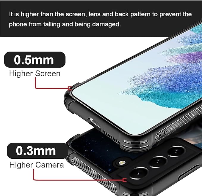 for Samsung Galaxy S21 FE Case, Rhino Water Marshes Pattern Graphic Design Girl Boy Soft Silicone Hard Acrylic Shock Protection for Samsung Galaxy S21 FE