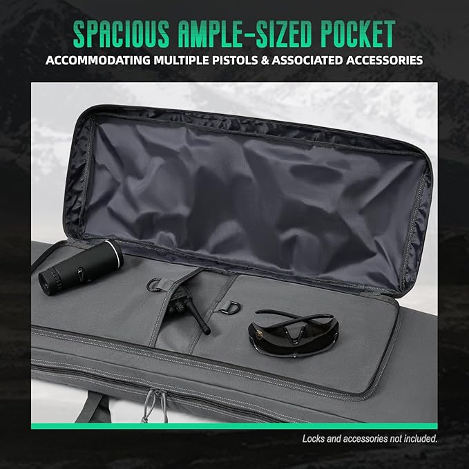 DULCE DOM 32/36/42/48/52 inch Double Rifle Case Soft Gun Bag for Rifles Pistols Storage & Transportation, All Around Shooting Range Tactical Backpack for Hunters Shooters, Gift for Boyfriend, Husband