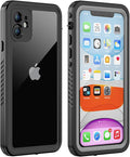 for iPhone 11 Waterproof Case with Screen Protector Full Body Protector Shockproof Dustproof Dirtproof Heavy Duty IP68 Waterproof Case for iPhone 11(6.1inch) (Black)