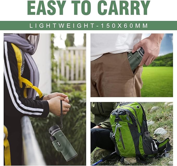 Birthday Gifts for Men Dad Him Husband Teen, 10x42 Compact Monocular Telescope, High Powered FMC & BAK4 Scope, Gift for Fathers Day, Outdoors Hiking Gear for Adventure
