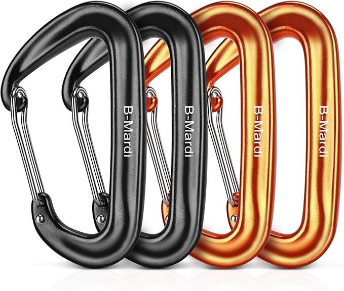 B-Mardi Carabiner Clips Heavy Duty 12kN (2697 lbs)-Lightweight Locking Carabiners for Camping, Hiking, Hammock, Dog Leash Harness, Outdoor and Gym etc, Keychains& Utility