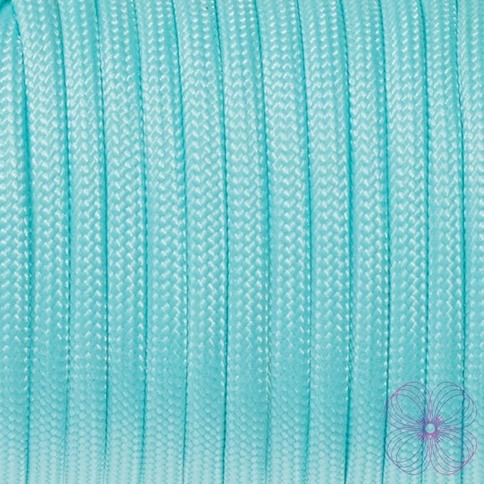 Craft County Glow in The Dark Zesty 21 Strand Luminous 550 Paracord – for DIY Bracelets, Lanyards, and Jewelry (Cyan, 50 Feet)
