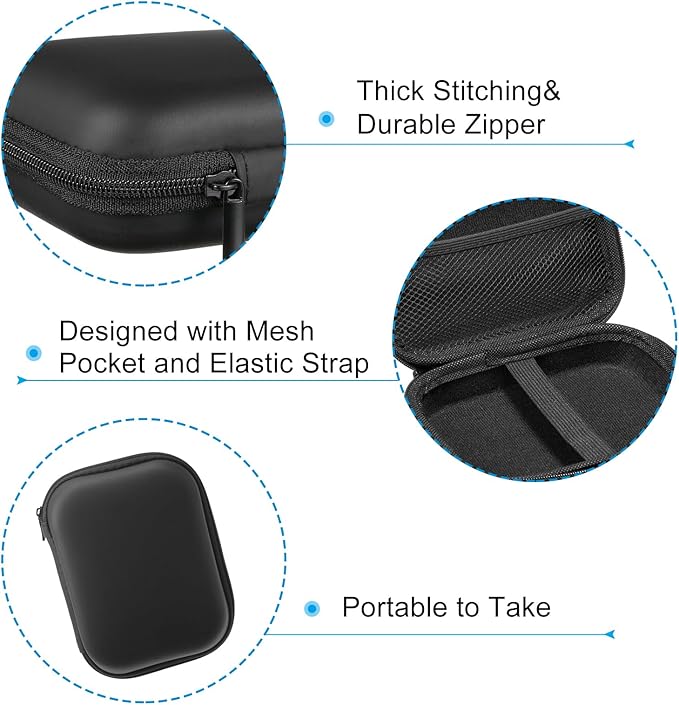 PATIKIL 5.91x4.72 Electronic Organizer Case, 1Pcs EVA Hard Waterproof Rectangle Travel Carrying Case with Zipper for Digital Multimeter, Camera, Charger Cord, Earphone, Black