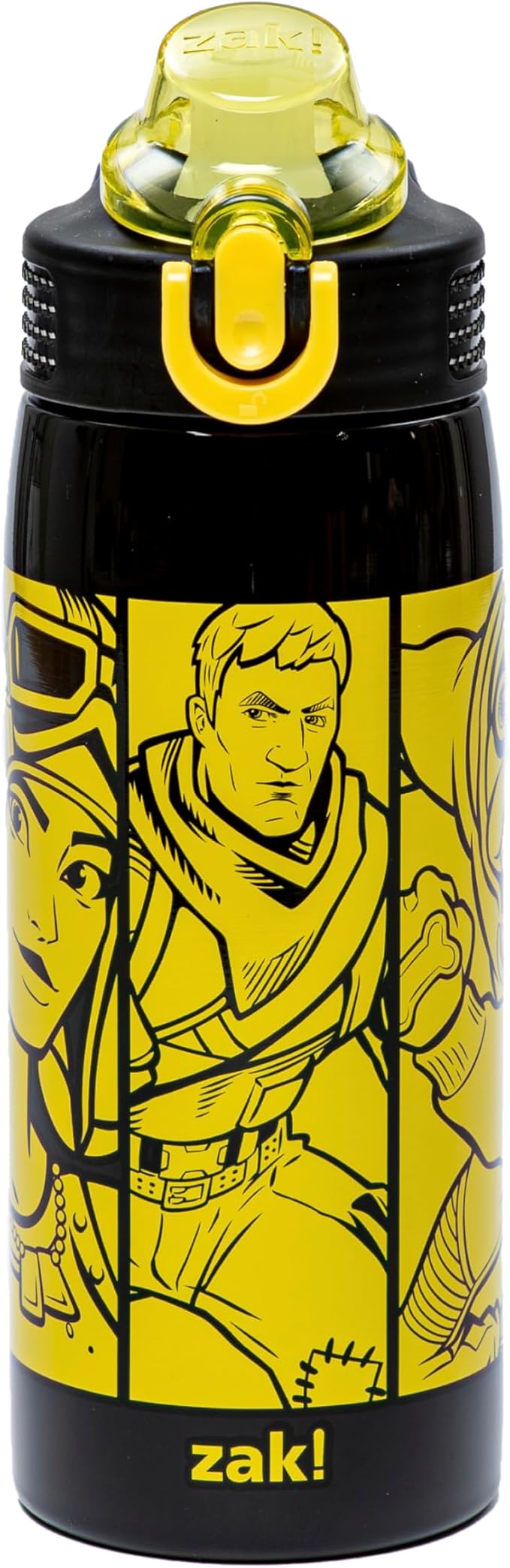 Zak Designs Fortnite Sage Kids Water Bottle For Home or Travel, 19oz Stainless Steel Water Bottle With Straw, Handle, and Leak-Proof, Pop-Up Spout Cover (Jonesy, Renegade Raider, Doggo)