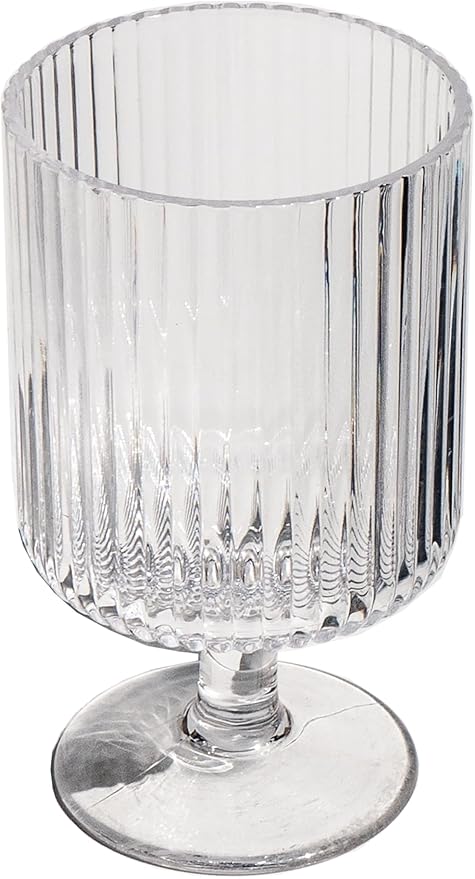 Mesa 10 oz Durable Acrylic Wine Glasses, Shatter-Resistant and Dishwasher-Safe Indoor/Outdoor Drinkware, Glass for Wine, Sangria, and Spritzers - Clear - Set of 6