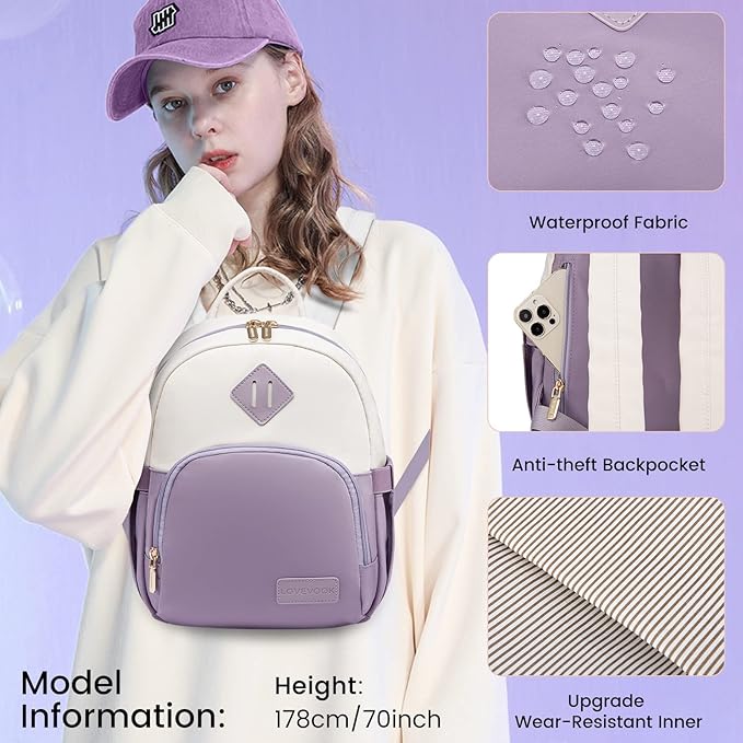 LOVEVOOK Mini Backpack for Women Light Weight Small Waterproof Backpack Purses Daily Backpack… | Light Weight