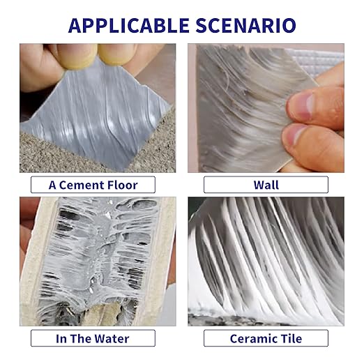 ADHES Butyl Tape Waterproof Tape Aluminum Foil Tape Sealan Tape 6in x 16ft, for RV Repair, Window, Boat and Pipe Sealing, Glass & EDPM Rubber Roof Patching(Model:RAY100-2,Glue Color:Grey)
