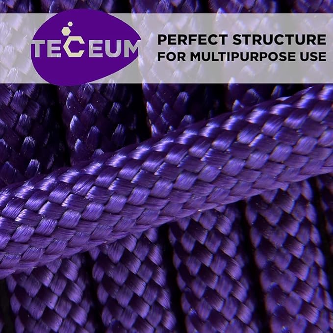 TECEUM Reflective Paracord Rope 1000 – 1000ft/200ft/100ft/50ft – 40+ Colors – Glow in The Dark – para Cord – Utility Rope for Survival, Hunting & Camping Gear – Nylon String, Camping Rope, Tent Cord