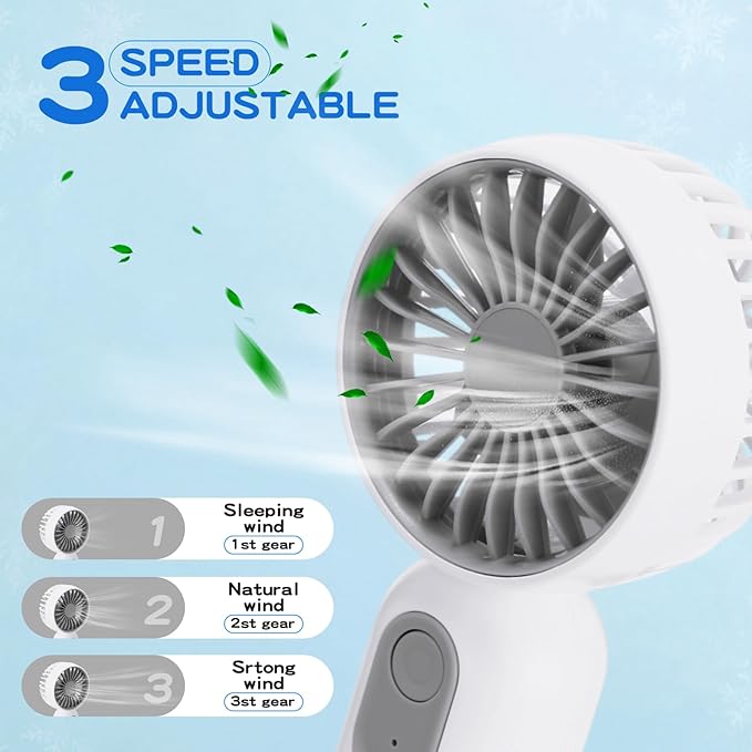 Rossesay 96 Pcs Mini Portable Fan Bulk Cute Handheld Lightweight Small Little Personal Hand Eyelash Fan 3 Speeds USB Rechargeable for Women Men Indoor Outdoor Makeup Travel (White)