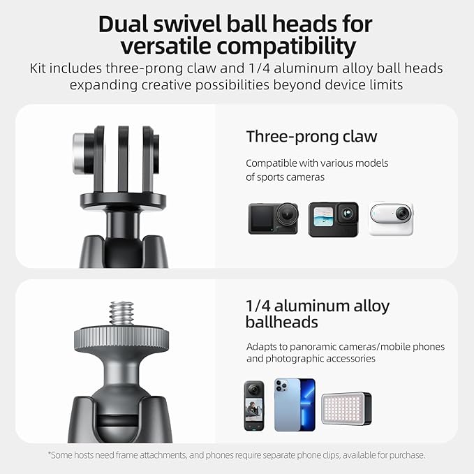TELESIN 360 Magnetic Mount Magnet Metal Mounts for Go Pro Insta360 X4/X5 Accessory, Quick Release Car Holder Attachment for GoPro Max Hero 13 12 DJI Action 6 5 Pro OSMO 360 Nano Pocket 3 Accessories