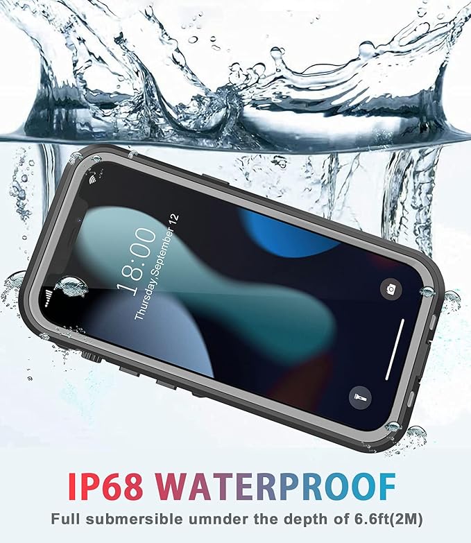 for iPhone 13 Mini Case Waterproof Shockproof Dustproof Full-Body Sturdy with Camera Lens Protector and Built-in Screen Protector,Underwater Full Sealed Cover Protective for iPhone 13 Mini