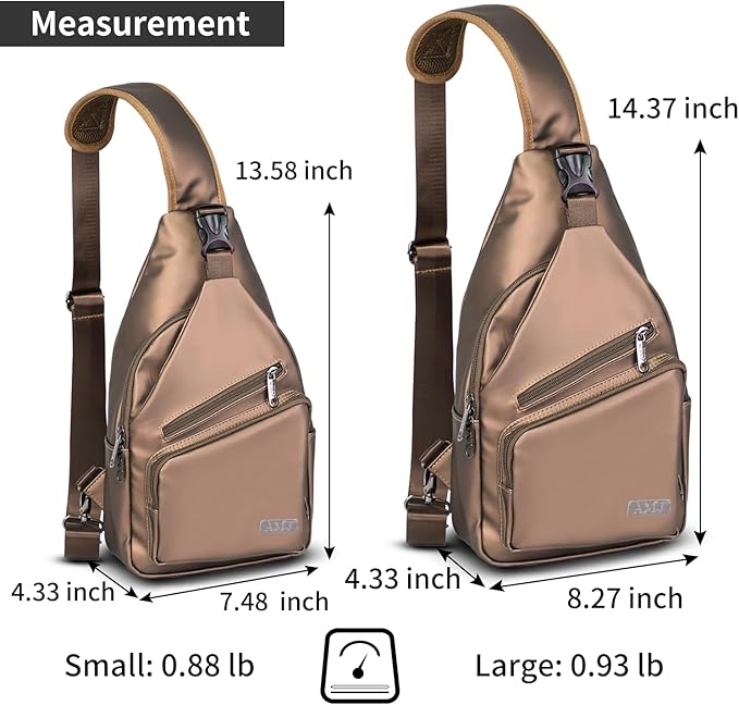 AMJ Crossbody Sling Bag Men Women, Casual Shoulder Backpack, Chest Daypack Satchel for Hiking Travel