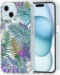 MOSNOVO Case for iPhone 15, [Buffertech 6.6ft Military-Grade Drop Protection] [Anti Peel Off Tech] Clear TPU Bumper Phone Case Cover Design - Tropical Rainforests