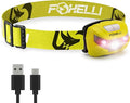 Foxelli USB-C Rechargeable LED Headlamp – Super Bright, Lightweight Head Lamp for Running, Camping, Hiking & Work – Comfortable Fit for Adults & Kids