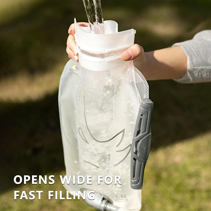 N NEVO RHINO Hydration Bladder 1.5L,Water Bladder for Hiking Backpack Leak Proof Water Storage Bladder,BPA Free,Wide Opening Water Pouch Hydration Pack for Camping Cycling Running