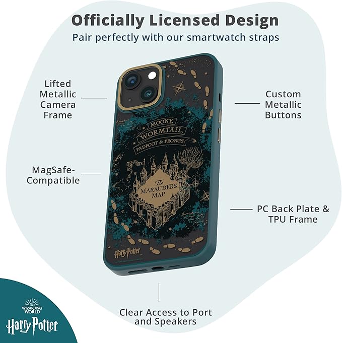 MobyFox Harry Potter Marauder's Map Phone Case - Officially Licensed, Compatible with iPhone 13 Mini