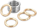Gkeygo Key Ring Clip, 4/5 Inch Keychain Rings, 8 Pack Round Carabiner Clip for Keys, Buckle, Bags, Purses - Key Chain Hooks Replacement Keychains Lanyard DIY Crafts - Gold, Silver
