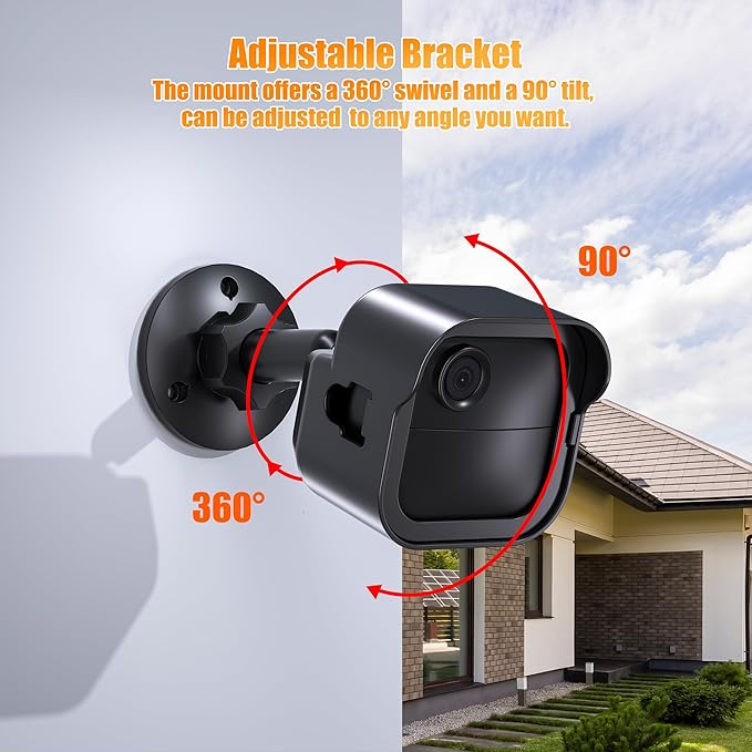 Rhorawill Wall Mount for All - New Blink Outdoor Camera, 2 Pack Weatherproof Protective Housing with Charging Port, 360° Adjustable Bracket for Blink Outdoor 4th & 3rd Gen Cam (Camera Not Included)