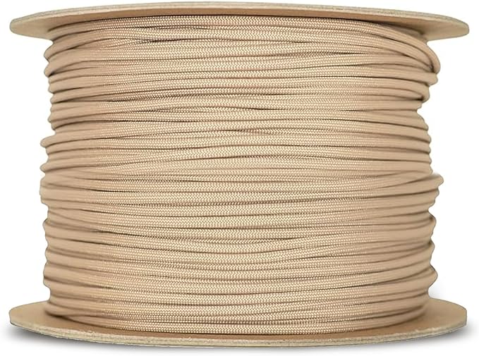 The Paracord Store | Type III 550 Paracord - 250 FT Spool, Tan 380 | Heavy Duty 7 Strand Tactical Paracord - USA Made Nylon Outdoor Parachute Cord for Camping, Fishing & More - Survival Cord