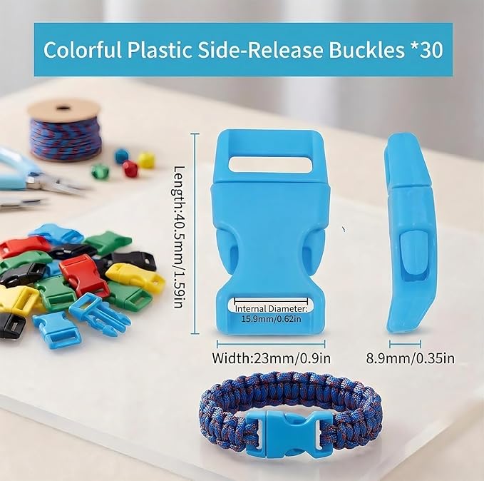5/8" Black Plastic Side Release Buckle Curved Quick Release for DIY Bracelets, Backpacks, Dog Collars & Tactical Gear