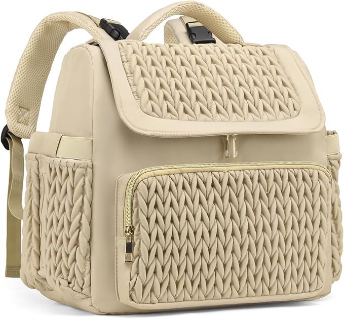 Awanhe Diaper Bag Backpack, Baby Bag with Changing Pad, Travel Waterproof Diaper Bag Tote, Newborn Essentials Must Haves, Luxury baby shower gifts for boys & Girls, Brown Taupe