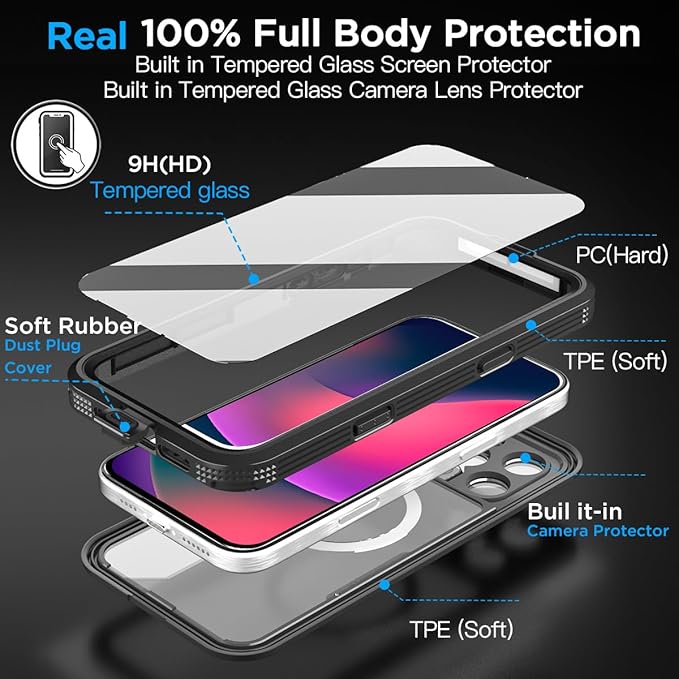 AICase Waterproof Case for iPhone 16 Pro Max(6.9") with MagSafe Support Snowproof,Dustproof/Shockproof,IP68 Certified 360 Full Body Protection Fully Sealed Underwater Cover for iPhone 16 Pro Max_1