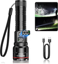 RECHOO Rechargeable Flashlights 1 Pack, Super Bright High Lumens LED Flashlight with LCD Digital Display, 3 Lighting Modes & Zoomable Handheld Flash Lights for Home Camping Emergency