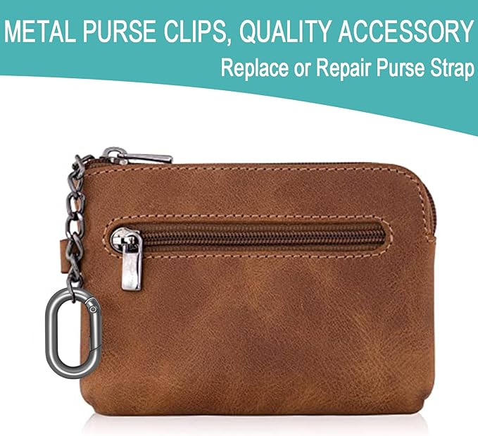 10Pack 1 Inch Small Carabiner Clip Metal Tiny Oval Carabiner Spring O Rings Hooks for Paracord Lanyard Keychain, Car Key Rings Hook, Dog Tag Clips, Purse Keychain Replacement (Gunmetal Black)