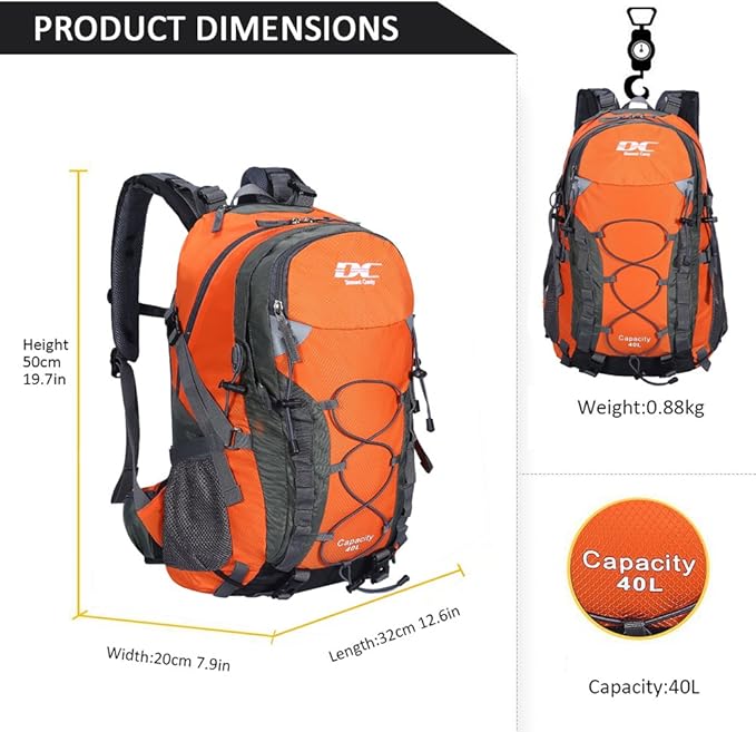 Diamond Candy Waterproof Hiking Backpack for Men and Women, Lightweight Day Pack for Travel Camping | Waterproof, Lightweight, for Travel Camping
