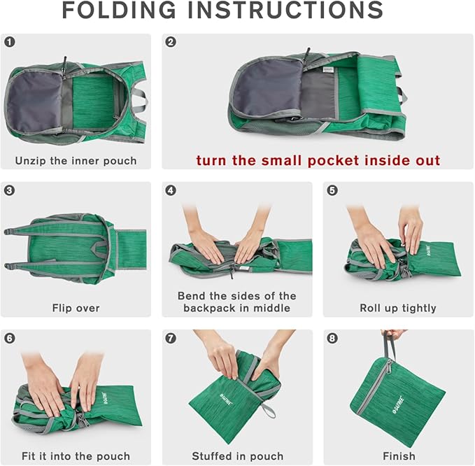 G4Free 10L Hiking Backpack Small Travel Hiking Daypack Lightweight Packable Backpack Casual Foldable Shoulder Bag