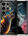 for Samsung Galaxy S24 Ultra Case, Star Cave Hungry Wolf Pattern Graphic Design Girl Boy Soft Silicone Hard Acrylic Shock Protection for Samsung Galaxy S24 Ultra