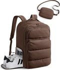 BAGSMART 35L Travel Backpack Women, 17.3 Inch Carry On Backpack Flight Approved, Personal Item Backpack Travel Bag, Water Resistant Casual Daypack, Coffee