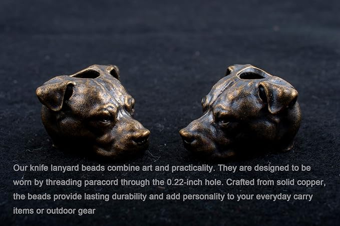 Paracord Beads with Hole, Suitable for Survival Knife Lanyard, Keychains, Zipper, DIY Projects (Dog)