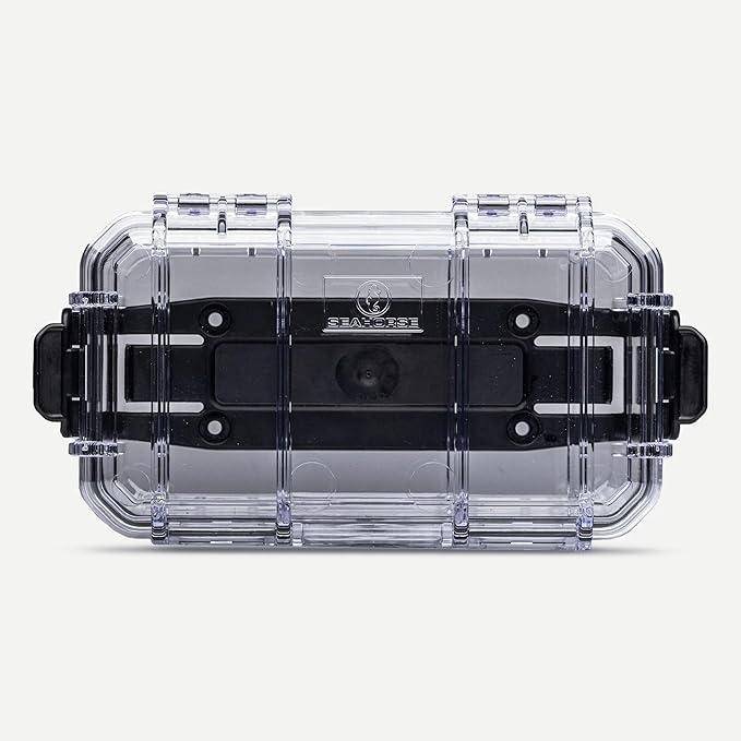Evergreen 56 Dry Box - EDC Tough Protective Case USA Made for Organization of Cameras, Phones, Camping, Fishing, Hiking, Water Sports (Black + Micro Clip)