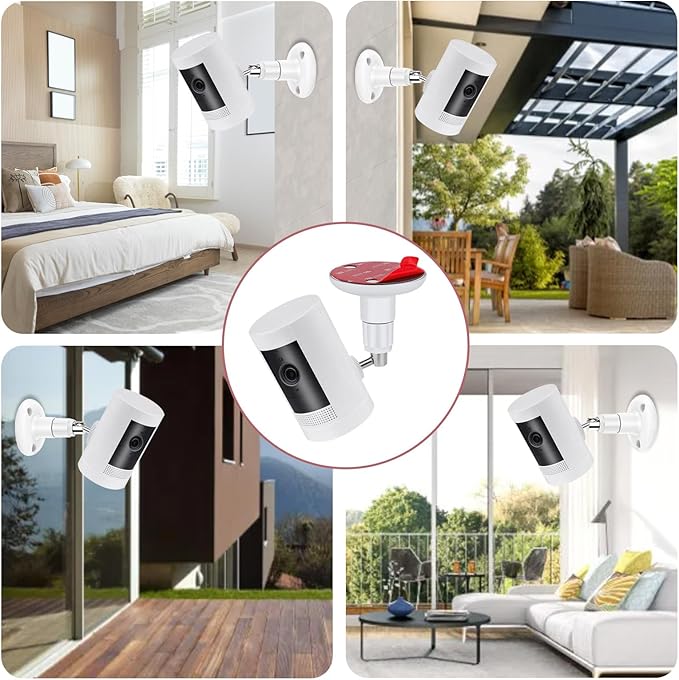 2 Pack Wall Mount Kit, VHB Adhesive or Screw, No Drill, Compatible with Arlo, Eufy Cam, Plug-in Ring & HD Security Camera, Stick & Up Cam Battery, Wyze Cam, Universal Indoor Outdoor Bracket