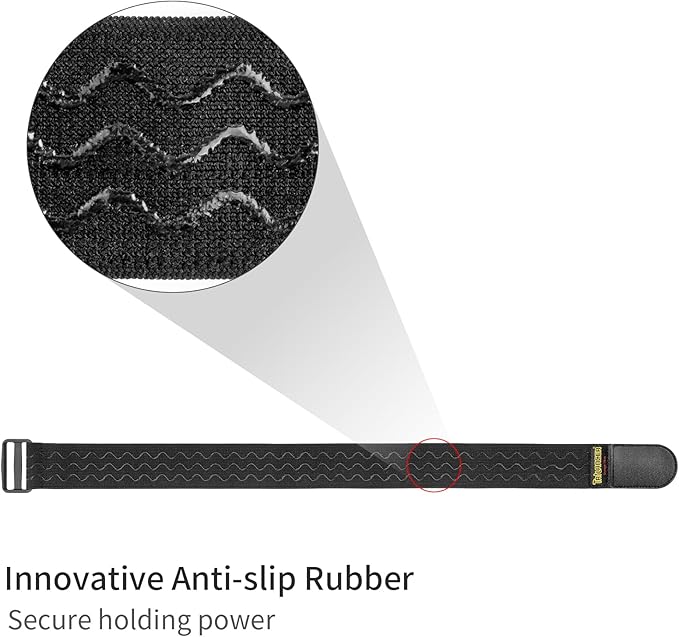 Trilancer Elastic Cinch Straps with Anti-Slip Strips, 24 "x 2" (4 Pack) Multipurpose Hook and Loop Bundling Straps for Hose, Cords, Bike, Luggage, Camping, Yoga Mats