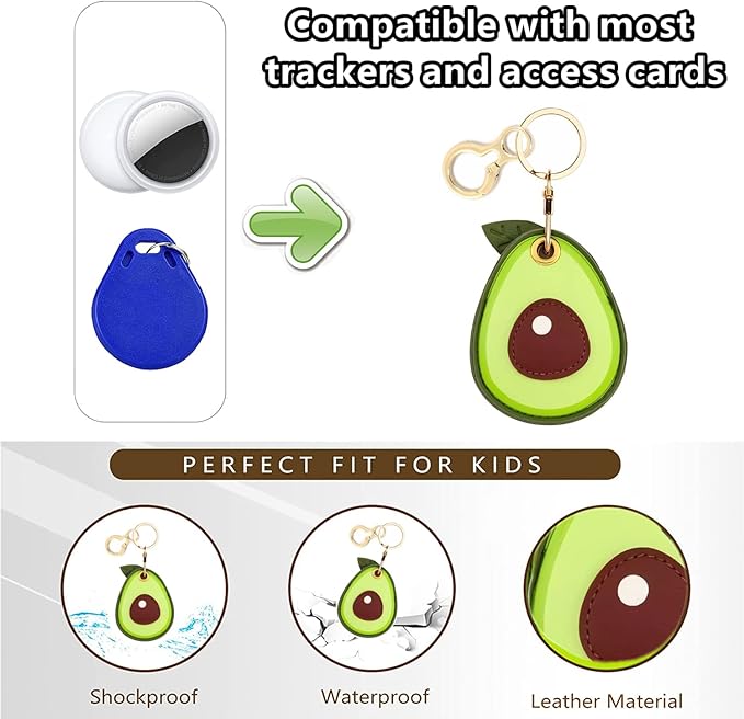 Leather Keychain Holder Case Compatible with AirTag,Cute air tag Cover with Keychain Ring,GPS Tracker Case for Keys