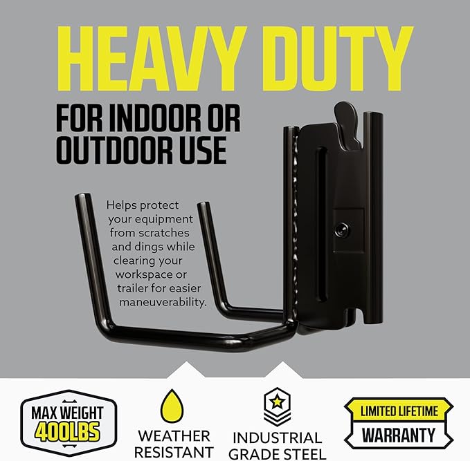 DC Cargo Mall Dual Arm Tool Hook Hanger E Track Accessories 3" Deep (2 Pack) - Garage Wall Mount, Truck, Enclosed Trailer, Storage System