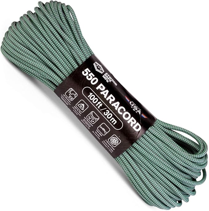 Atwood Rope MFG Color Changing 550 Paracord 100 Feet 7-Strand Core Nylon Parachute Cord Outside Survival Gear Made in USA | Lanyards, Bracelets, Handle Wraps, Keychain