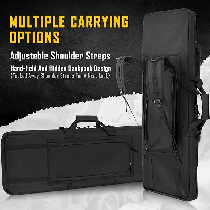 DULCE DOM 32/36/42/48/52 inch Double Rifle Case Soft Gun Bag for Rifles Pistols Storage & Transportation, All Around Shooting Range Tactical Backpack for Hunters Shooters, Gift for Boyfriend, Husband
