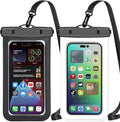 2 Pack Black White Universal Waterproof Phone Pouch, Large Phone Waterproof Case Dry Bag,Protection Level: IP68,Outdoor Sports for Apple iPhone,Samsung,and More,(Fits Up to 8.3”),Black,White