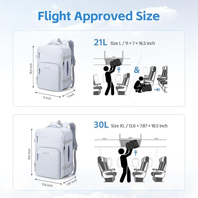 RealCool Travel Backpack for Women Men - Gift for Travelers, Students & Professionals, 15.6 Inch Laptop Carry On Backpack, TSA Flight Approved, College School Business Weekender Daypack -Blue